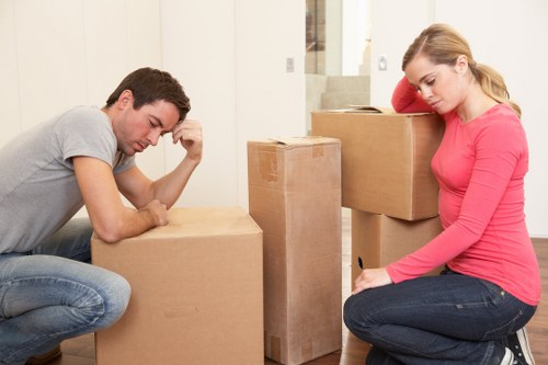 Removal service van loaded with furniture for transport