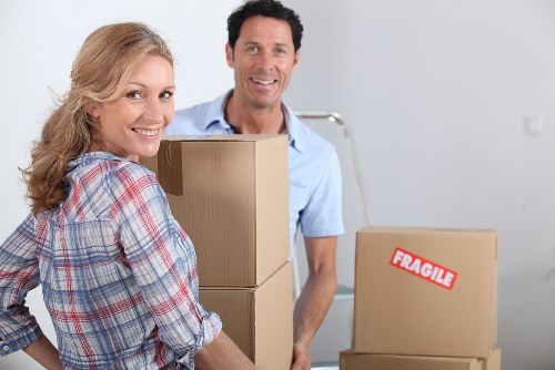 Staff member reviewing safety procedures for a moving job